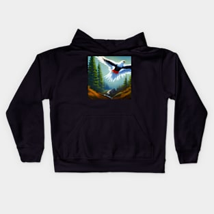 Majestic Thunder Bird Flying Over A Lush Forest Kids Hoodie